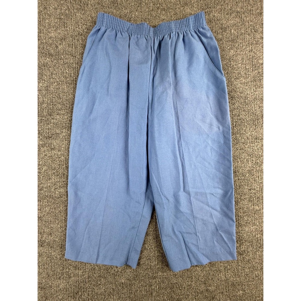 Vintage Briggs Pants Womens 10P Blue‎ Rayon Pull On Elastic Waist Petite USA